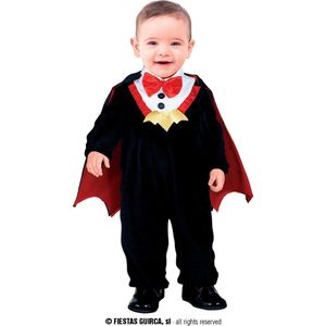 Guirca - Vampier & Dracula Kostuum - Kleine Vastbijter Vincent Vampier - Jongen - Zwart - 18 - 24 maanden - Halloween - Verkleedkleding