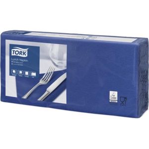 Tork tissue servet 33x33cm 2-laags 1/4-vouw midnight blue 10x200