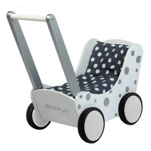 Poppenwagen zilver stip Simply for Kids 60x32x55 cm