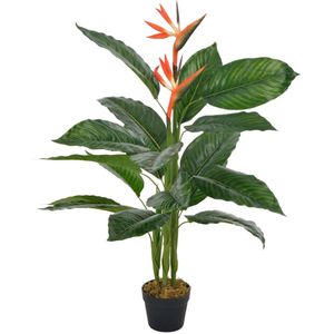 vidaXL Kunstplant met pot strelitzia 100 cm rood - Kunstplant - Kunstplanten - Kunstbloem - Kunstbloemen