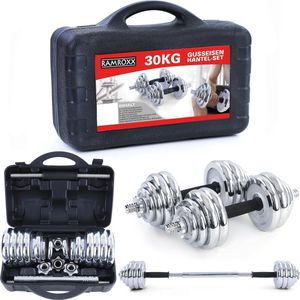 RAMROXX - Dumbbells set - halterset - 30 kg - gietijzer