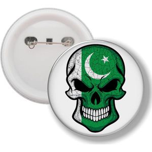 Button Met Speld - Schedel Vlag Pakistan