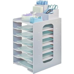 Brievenbak 7 niveaus houten archieflade - kantoor bureauorganizer - penhouder papierarchieflade - map hout - bureau-opgeruimde organizer A4 - bestandsdocumenthouder - thuiskantoor