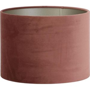 Light & Living Cilinder Lampenkap Velours - Dusky Pink - Ø30x21cm - voor Tafellampen, Staande lamp