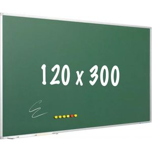 Krijtbord PRO - Magnetisch - Schoolbord - Eenvoudige montage - Geëmailleerd staal - Groen - 300x120cm