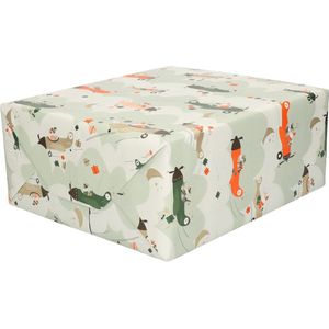 3x Rollen inpakpapier/cadeaupapier Sinterklaas thema vliegtuigjes blauw/grijs 300 x 70 cm - Cadeauverpakking kadopapier