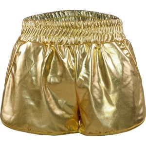 Foute - glanzende korte broek - goud - met steekzakken - XL