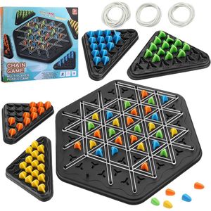 Driehoekig schaakspel met elastieken - Strategisch spel voor 2 tot 4 spelers - Leuke gezinsactiviteit
