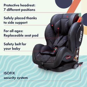 Isofix Reclining kinderautostoel autostoeltje kinderzitje | 9 maanden - 12 jaar | ISOFIX bevestigingssysteem | hoofdsteun | 5-punts harnas | gekeurd & toegelaten:UN ECE reg. R44/04 | regelbare hoogte & rugleuning | onderhoudsvriendelijk | bekerhouder