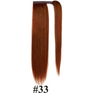 Vivendi Ponytail Clip In Hairextensions |Human Hair Echt Haar |Wrap Around Hairextensions | 18"" / 45cm | Kleur # 33 Mahonie Bruin | 90gram