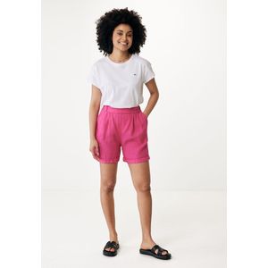 Linen Shorts With Side Pocket Dames - Roze - Maat XS