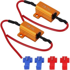 2 PC's Auto Canbus Error Canceller Decoder Belastingweerstand LED 25W 25 Ohm Geen knipperende decoder