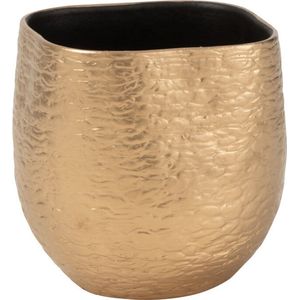 J-Line bloempot Audrey - keramiek - goud - extra small - Ø 16.50 cm - 2 stuks