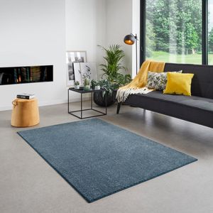 Carpet Studio Maine Vloerkleed 140x200cm - Laagpolig Tapijt Woonkamer - Tapijt Slaapkamer - Kleed Blauw