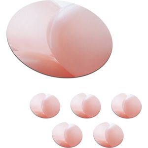 Onderzetters voor glazen - Rond - Ballon - Roze - Pastel - 10x10 cm - Glasonderzetters - 6 stuks
