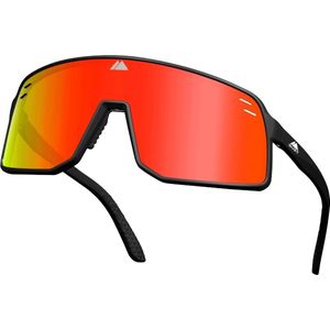 Gust Sun 1. Zonnebril - Gepolariseerd - Heren & Dames - Fietsbril - Sportbril - Sport zonnebril - Trailrunning - Hardlopen - Outdoor - Wielrennen & Fietsen - Wintersport - Hiking & Wandelen - Rode Lens