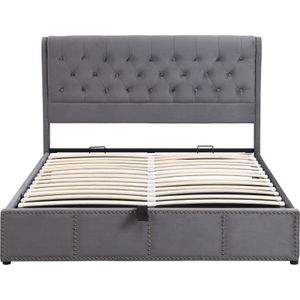 Gotagee Gestoffeerd bed 180x200cm Functioneel bed (zonder matras) Fluweel Grijs