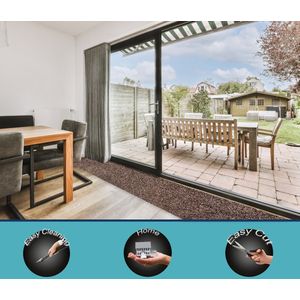 JYG binnen Deurmat Loper KATCOT bruin/antraciet 50x240cm - droogloopmat / drooglooploper - antislip - machine wasbaar ingangloper
