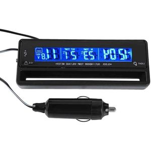 Allecto Plus - Multifunctionele Automotive Elektronische Thermometers met Voltage Monitoring en Klok / Indoor en Outdoor Gebruik