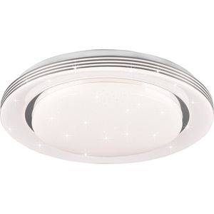 LED Plafondlamp - Plafondverlichting - Trion Atras - 18W - Aanpasbare Kleur - Afstandsbediening - Dimbaar - Sterlicht - Rond - Mat Wit - Kunststof