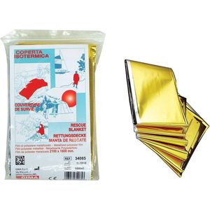 Thermische Nooddeken, slaapzak \ Premium Reddingsdeke | Survival Whistle Ultralight Cold Protection / Noodslaapzakken - emergency foil blanket, emergency sleeping bag - 1 pc