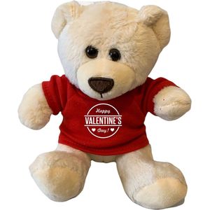 Beertje Happy Valentine's Day met rood shirtje | Valentijn cadeau vrouw man | Valentijnsdag voor mannen vrouwen | Valentijn cadeautje voor hem haar | knuffel beer | knuffelbeer | teddybeer