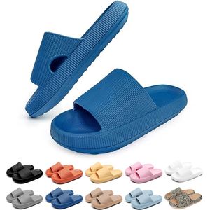 Geweo - Slippers Heren Dames - EVA Badslippers Unisex - Verdikte - Lichtgewicht - Super Zacht aan je Voeten - Anti-Slip en Stevig Voetbed - Anti-lawaai - Blauw- Maat 42/43