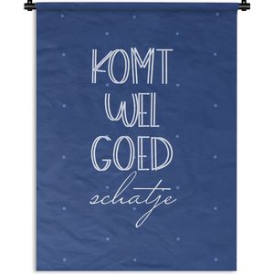 Wandkleed - Wanddoek - Beterschap - Spreuken - Liefde - 60x80 cm - Wandtapijt