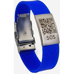 DynaTag SOS Bracelet QR-Code Siliconen Blauw