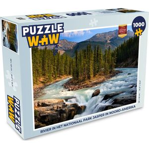 Puzzel Rivier in het Nationaal park Jasper in Noord-Amerika - Legpuzzel - Puzzel 1000 stukjes volwassenen