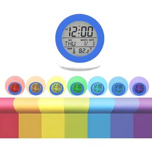 QProductz Kinderwekker - Kinder Wekker 7 Kleurig - Kinderwekker Digitaal - LED Alarm Scherm