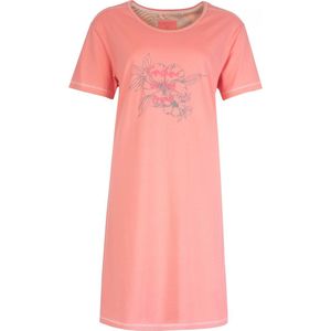 Irresistible Dames Nachthemd - Slaapkleed - 100% Katoen - Roze - Maat L