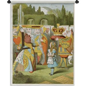 Wandkleed Kinderverhalen - Illustratie van het sprookje Alice in Wonderland Wandkleed katoen 120x160 cm - Wandtapijt met foto XXL / Groot formaat!
