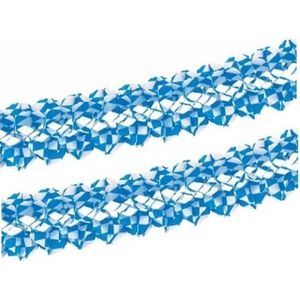 Set van 2x stuks papstar Bayern/Oktoberfest thema feest slinger wit/blauw 4 meter - Versieringen