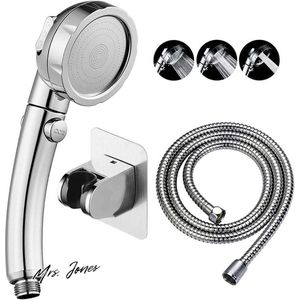 Mrs. Jones Drill-Free Hogedruk-Handdouche Met Aan-Uit Pauzeschakelaar 3 Sproeimodi Waterbesparende Douchekop Afneembare Puppydouche-Accessoires - Houder Slang . - Luxe, Waterbesparend Design