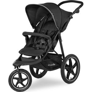Runner 2 uitvoering joggers buggy met 3 wielen tot 25 kg extra grote luchtbanden UPF 50+ kap inklapbare buggy ligstand zwart 1 Stuk Buggy inklapbaar vliegtuig
