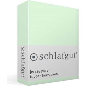 schlafgut Jersey Pure topper hoeslaken - Eenpersoons - XL - 180x200 - 200x220 643 Green Light