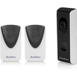 SecuFirst DID701B+ Slimme Wifi deurbel met camera met 2 draadloze gongen Zwart Grijs - 1080P