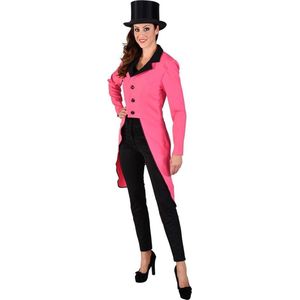 Roze slipjas met zwarte kraag - verkleedkleding dames maat 40 (M)