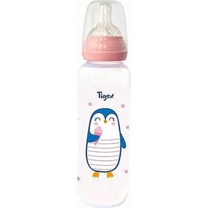 Tigex | babyfles | 330 ml | Pinguïn | 6m+ | roze 6+ m