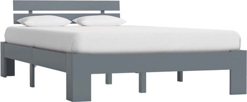 vidaXL - Bedframe - massief - grenenhout - grijs - 120x200 - cm