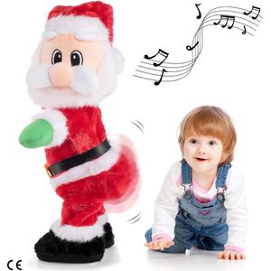 Zingende & Dansende Kerstman - Kerstman - Pluche - Geanimeerde Twerking Kerstman - Santa Doll die Engelse Liederen Zingt - Perfect Kerstspeelgoed voor Kinderen en als Geschenk