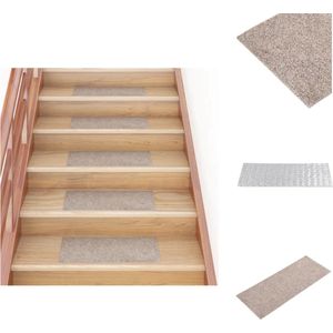 vidaXL Trapmat - Trapmatten - Trap Mat - Trap Matten - 15 st Trapmatten zelfklevend rechthoekig 60x25 cm crèmekleurig
