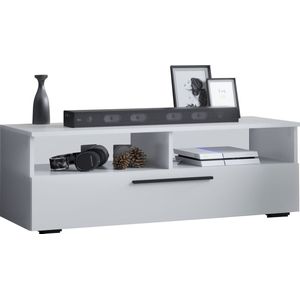 ArilaXL - TV-meubel - Wit - 1 Kleppe - 2 Planken