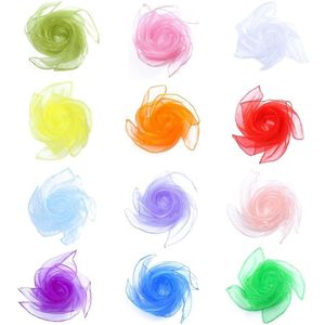 12 stuks chiffondoeken voor dansen jongleren sensorische dansdoeken 60 x 60 cm - kleuterschool kindershow en volwassenen performance sjaals