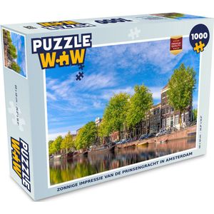Puzzel Zonnige impressie van de Prinsengracht in Amsterdam - Legpuzzel - Puzzel 1000 stukjes volwassenen