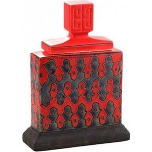 Retro Pot met deksel van PTMD in rood, 29 x 21 x 7 cm