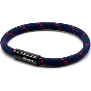 Armband dames touw -  heren armbanden scheepstouw Galeara Riu met magnetische sluiting - Navy Blauw 20.5cm
