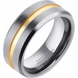 Heren ring Wolfraam Zilver Goud 8mm-21mm