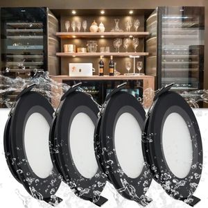 Ultradunne Led-inbouwspot 12V 250W koud wit 6000K dimbaar waterdicht IP64 - Set van 4 voor caravan boot camper badkamer - 50-60mm gat